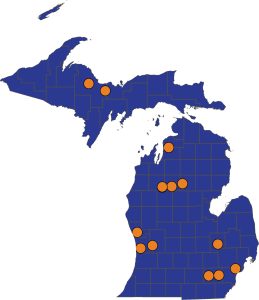 Map of CSA sites in Michigan