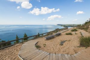 Beautiful photo of the Empire Bluff Trail of Sleeping Bear dunes. Taken by Traverse City Tourism