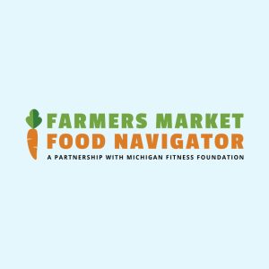 Farmers Market Food Navigator logo on light blue background