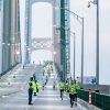 Runners on Mackinac Bridge