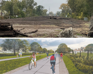 Before and after (rendering) or Tireman Land 